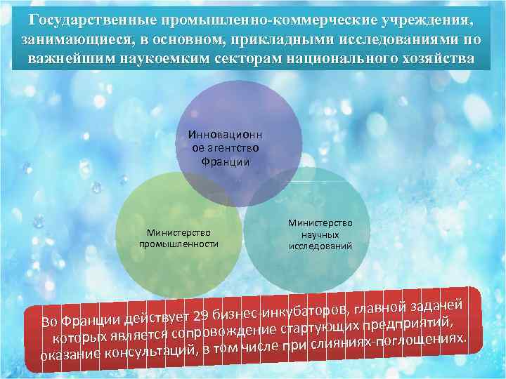 Государственные промышленно-коммерческие учреждения, занимающиеся, в основном, прикладными исследованиями по важнейшим наукоемким секторам национального хозяйства