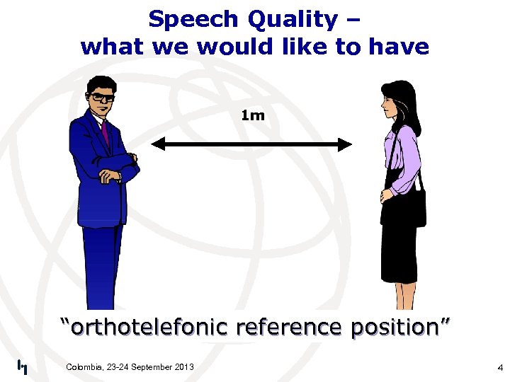 Speech Quality – what we would like to have 1 m “orthotelefonic reference position”