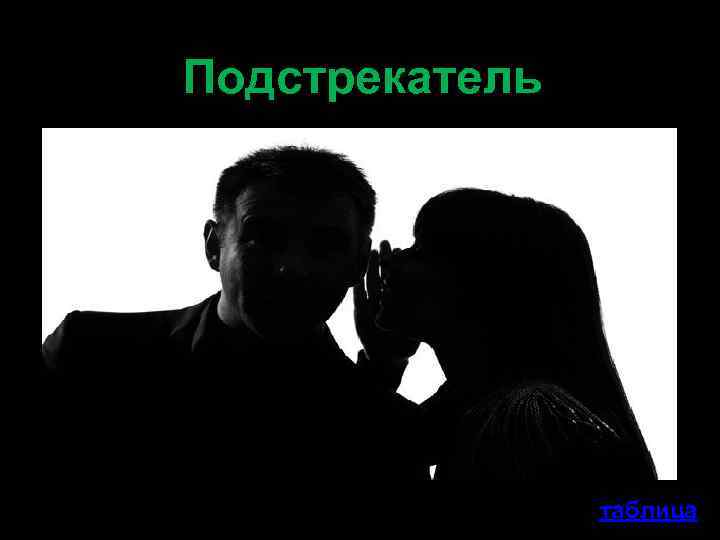 Подстрекатель таблица 