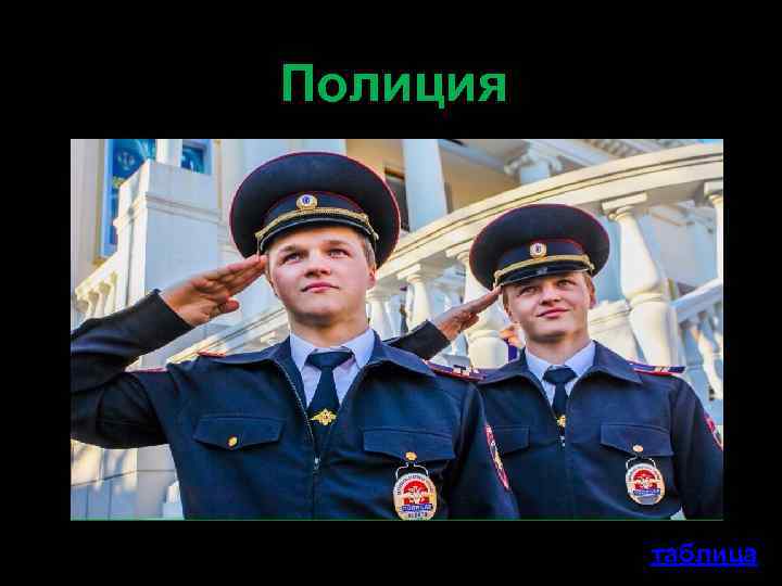 Полиция таблица 