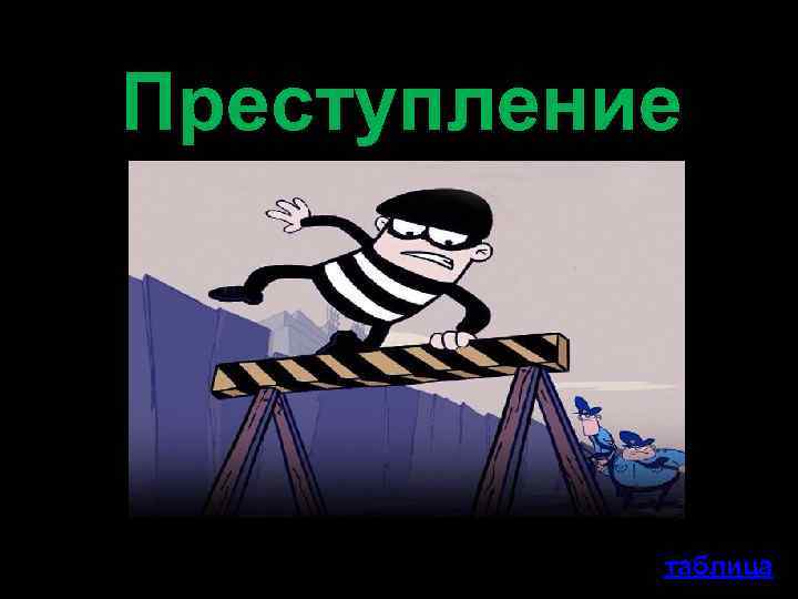 Преступление таблица 