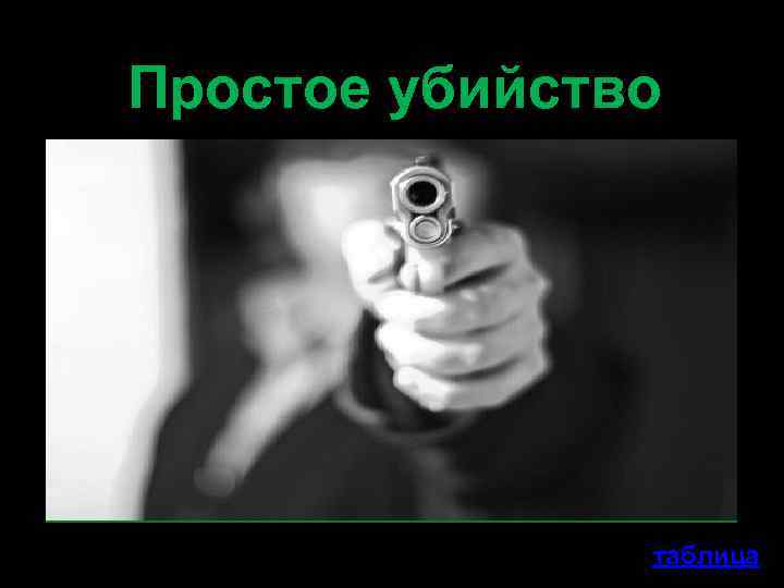 Простое убийство таблица 