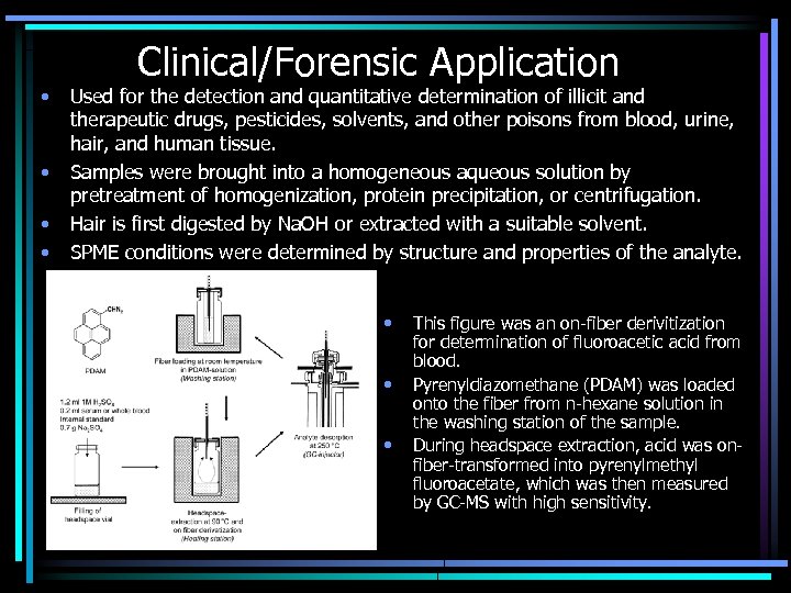  • • Clinical/Forensic Application Used for the detection and quantitative determination of illicit