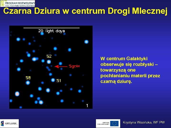 Czarna Dziura w centrum Drogi Mlecznej W centrum Galaktyki obserwuje się rozbłyski – towarzyszą