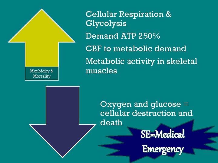 Morbidity & Mortality Cellular Respiration & Glycolysis Demand ATP 250% CBF to metabolic demand