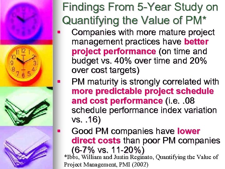 Findings From 5 -Year Study on Quantifying the Value of PM* § § §