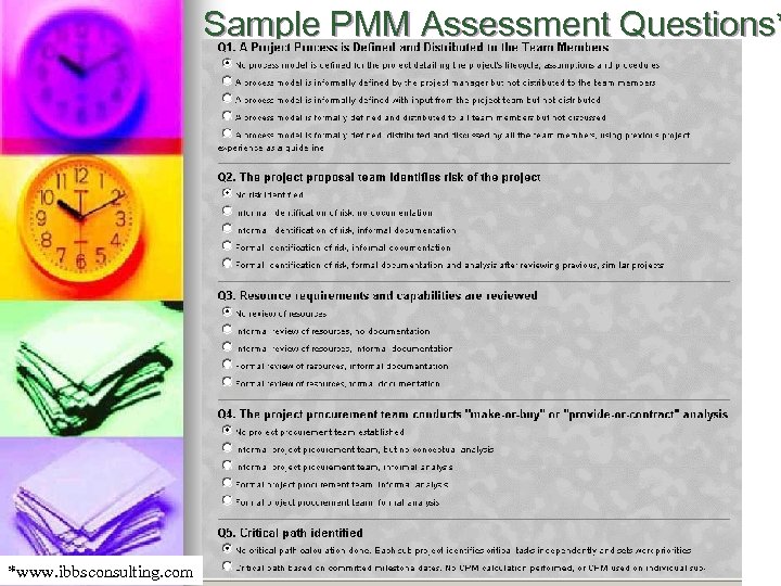 Sample PMM Assessment Questions* *www. ibbsconsulting. com 