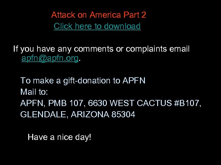  Attack on America Part 2 Click here to download If you have any