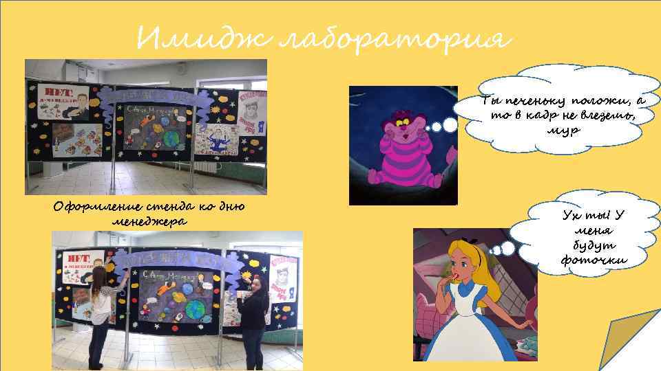 Имидж лаборатория Ты печеньку положи, а то в кадр не влезешь, мур Оформление стенда