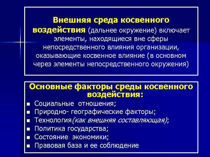 Воздействие внешней среды. Внешняя среда косвенного воздействия. Сокла косвенного воздействия. Факторы внешней среды косвенного воздействия. К факторам внешней среды косвенного воздействия относятся.