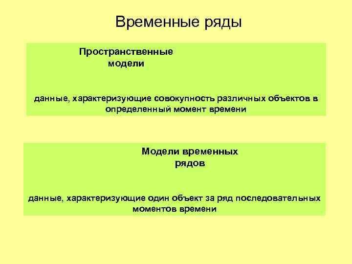 Пространственные данные и временные ряды