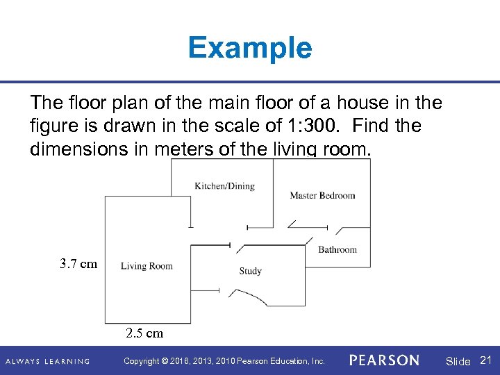 Example The floor plan of the main floor of a house in the figure