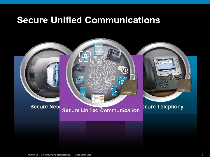 Secure Unified Communications Secure Telephony Secure Network Secure Unified Communication © 2007 Cisco Systems,