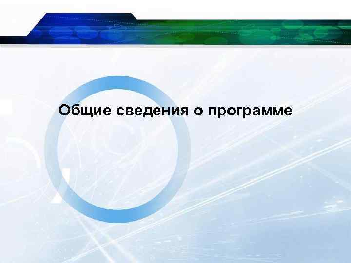 Общие сведения о программе 