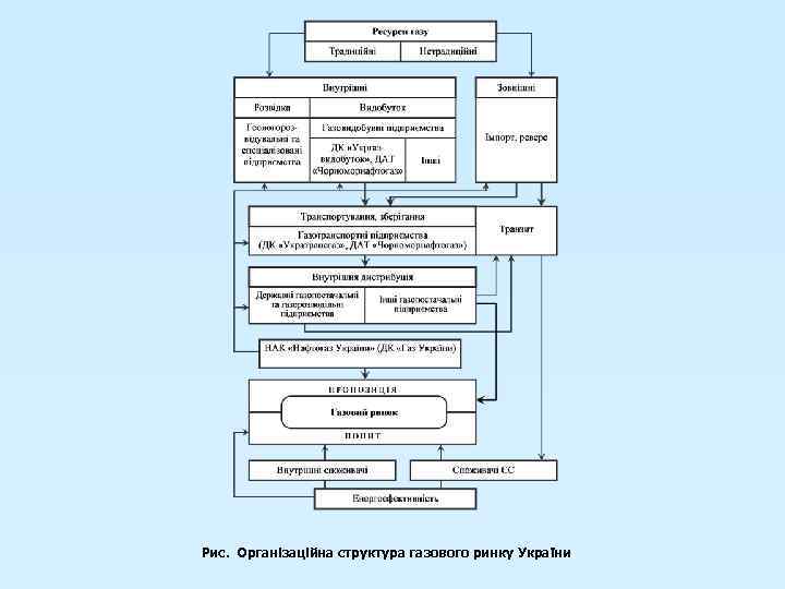 Рис. Організаційна структура газового ринку України 
