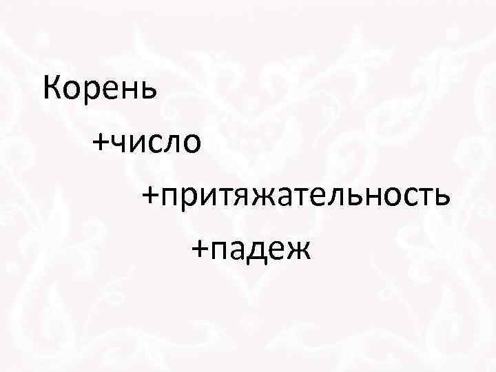 Корень +число +притяжательность +падеж 
