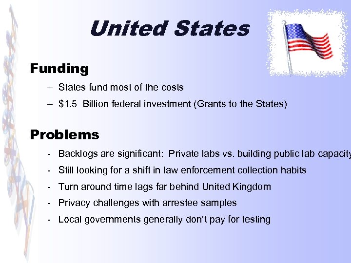 United States Funding – States fund most of the costs – $1. 5 Billion