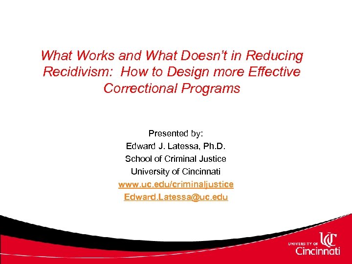 What Works And What Doesn T In Reducing Recidivism