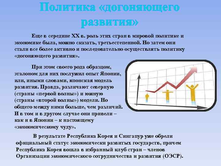 Политика «догоняющего развития» Еще в середине XX в. роль этих стран в мировой политике