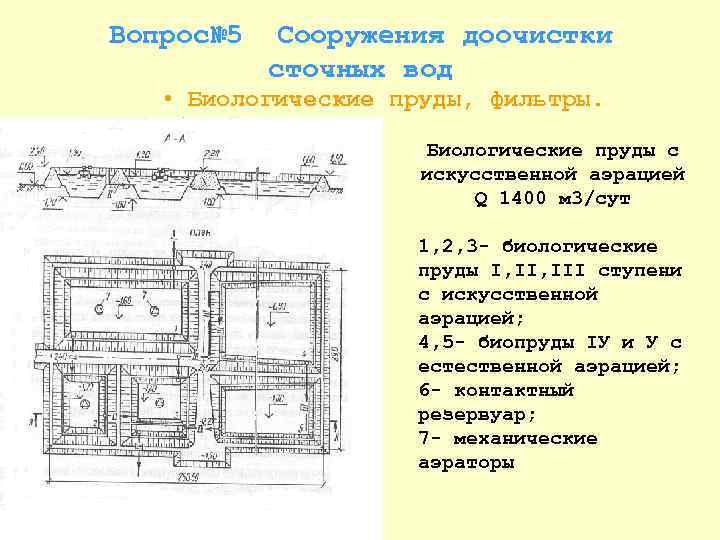 Вопрос№ 5 Сооружения доочистки сточных вод • Биологические пруды, фильтры. Биологические пруды с искусственной