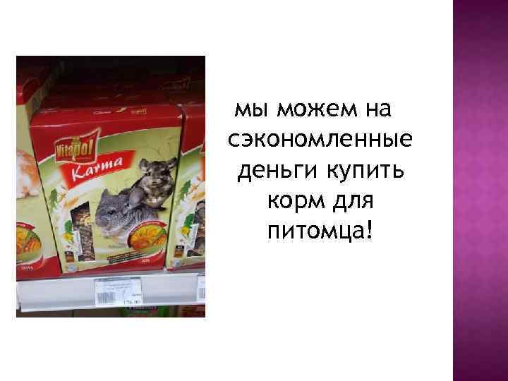 мы можем на сэкономленные деньги купить корм для питомца! 