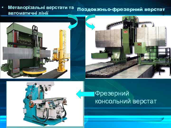  • Металорізальні верстати та Поздовжньо-фрезерний верстат автоматичні лінії • Фрезерний консольний верстат 