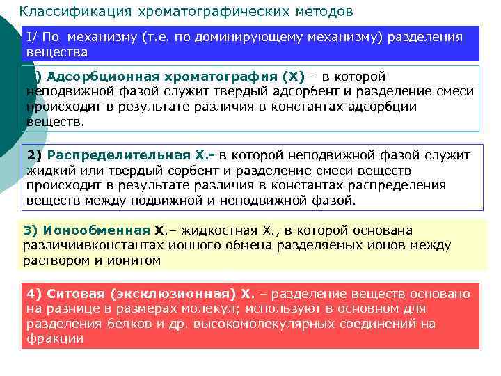 Разделение классификация. Классификация хроматографических методов по механизму разделения. Классификация хроматографии по механизму разделения. Классификация методов хроматографии по механизму разделения. Хроматография по механизму разделения.