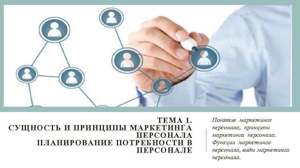 ТЕМА 1. СУЩНОСТЬ И ПРИНЦИПЫ МАРКЕТИНГА ПЕРСОНАЛА ПЛАНИРОВАНИЕ ПОТРЕБНОСТИ В ПЕРСОНАЛЕ Понятие маркетинга персонала,