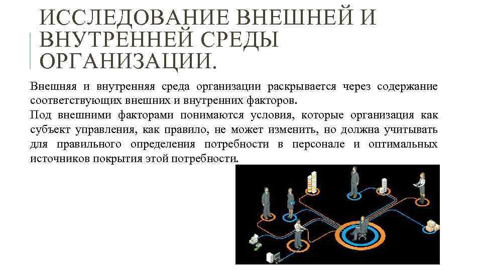 ИССЛЕДОВАНИЕ ВНЕШНЕЙ И ВНУТРЕННЕЙ СРЕДЫ ОРГАНИЗАЦИИ. Внешняя и внутренняя среда организации раскрывается через содержание