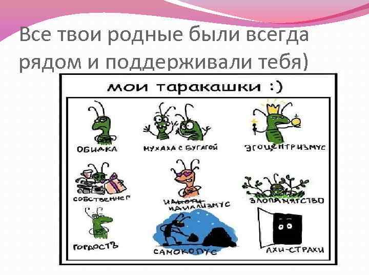 Все твои родные были всегда рядом и поддерживали тебя) 