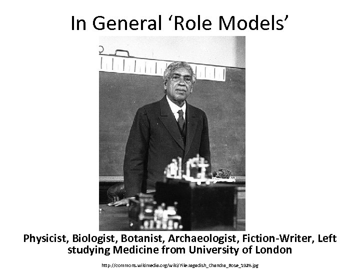In General ‘Role Models’ Physicist, Biologist, Botanist, Archaeologist, Fiction-Writer, Left studying Medicine from University