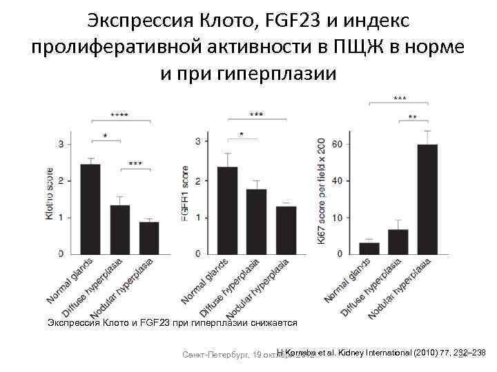 Экспрессия Клото, FGF 23 и индекс пролиферативной активности в ПЩЖ в норме и при