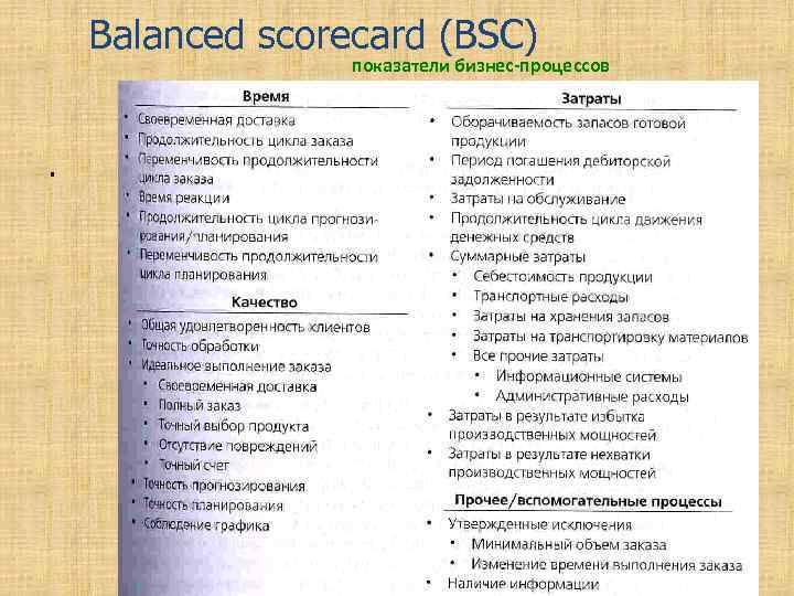 Balanced scorecard (BSC) показатели бизнес-процессов . © Плотников М. В. 51 