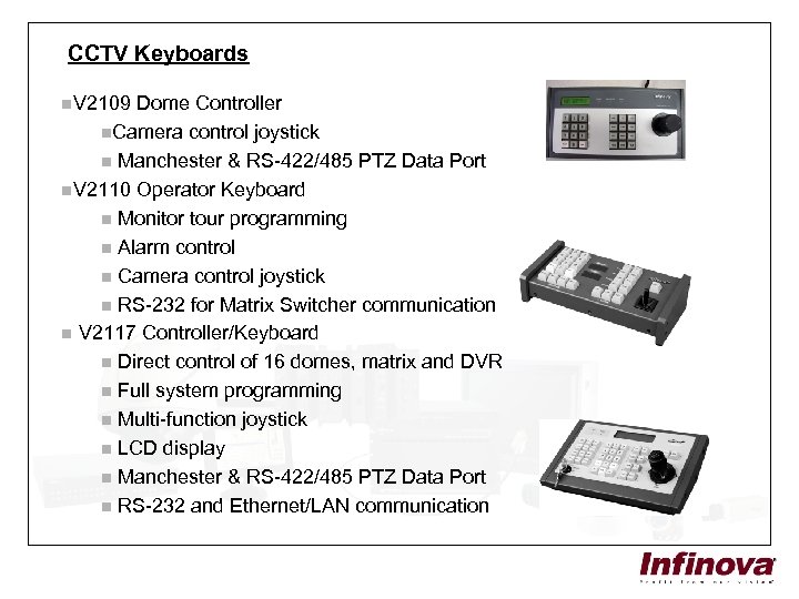 CCTV Keyboards n. V 2109 Dome Controller n. Camera control joystick n Manchester &
