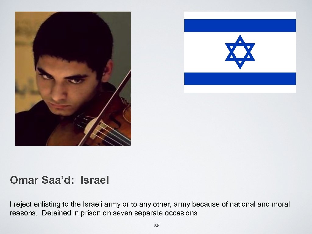 Omar Saa’d: Israel I reject enlisting to the Israeli army or to any other,