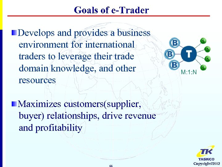 Goals of e-Trader Develops and provides a business environment for international traders to leverage