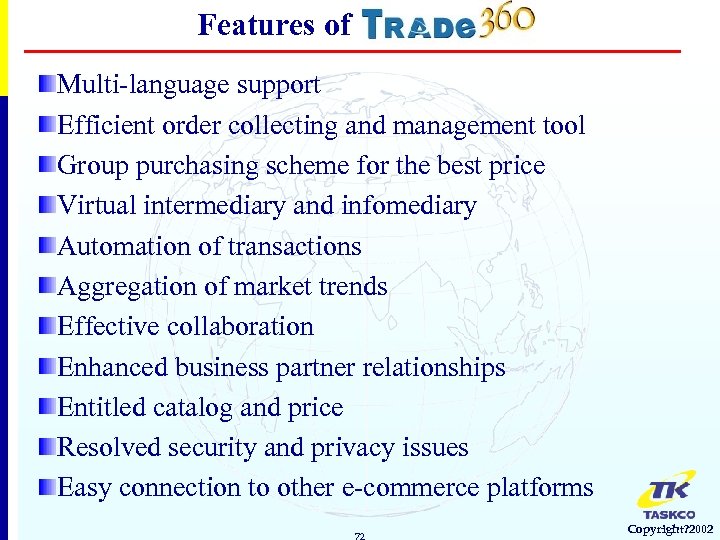 Features of Multi-language support Efficient order collecting and management tool Group purchasing scheme for