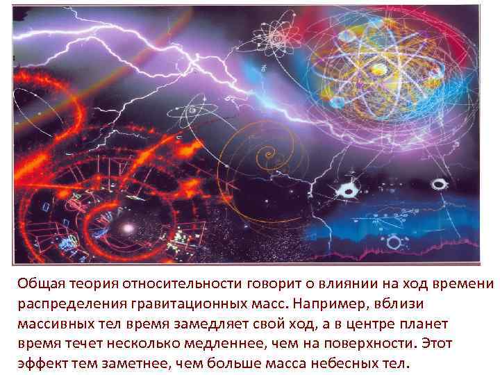 Общая теория относительности говорит о влиянии на ход времени распределения гравитационных масс. Например, вблизи