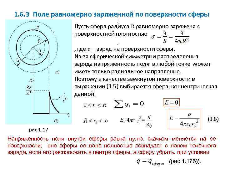 Точечный заряд находится в центре