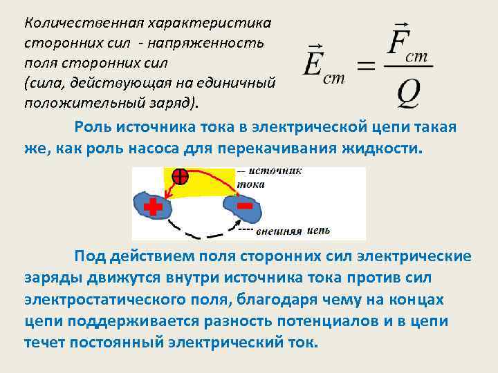 Работа сторонних сил