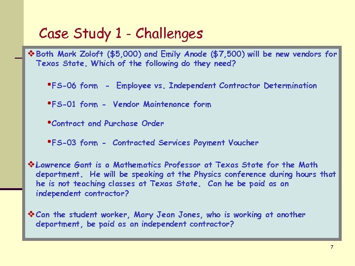 Case Study 1 - Challenges v Both Mark Zoloft ($5, 000) and Emily Anode
