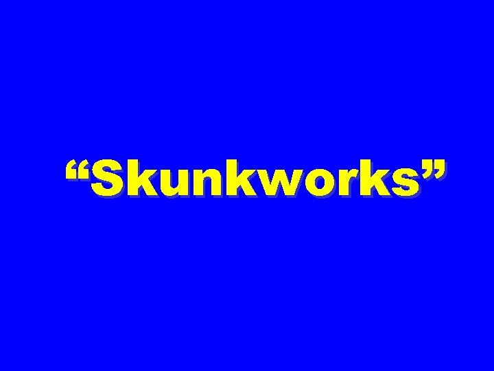 “Skunkworks” 