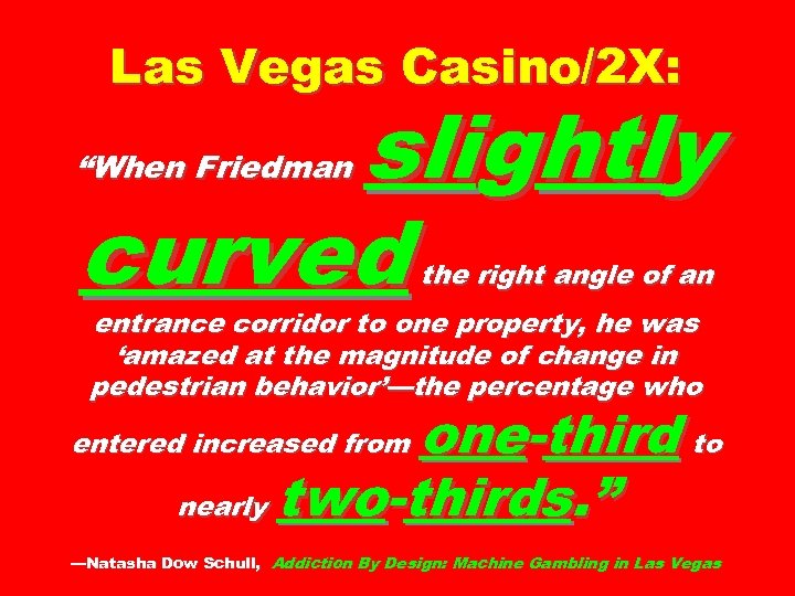 Las Vegas Casino/2 X: slightly curved “When Friedman the right angle of an entrance