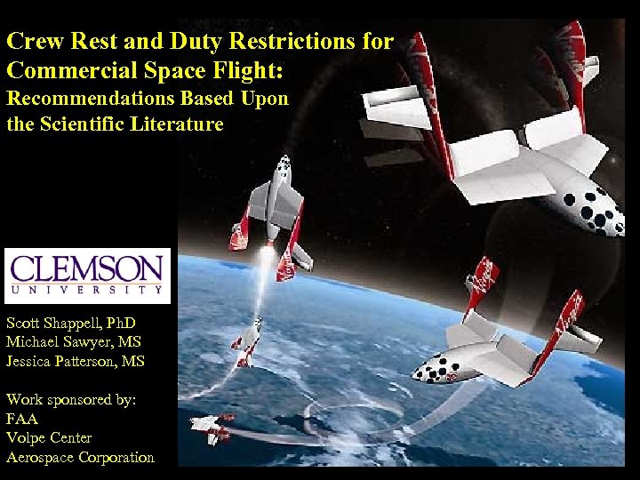 Crew Rest and Duty Restrictions for Commercial Space Flight: Recommendations Based Upon the Scientific