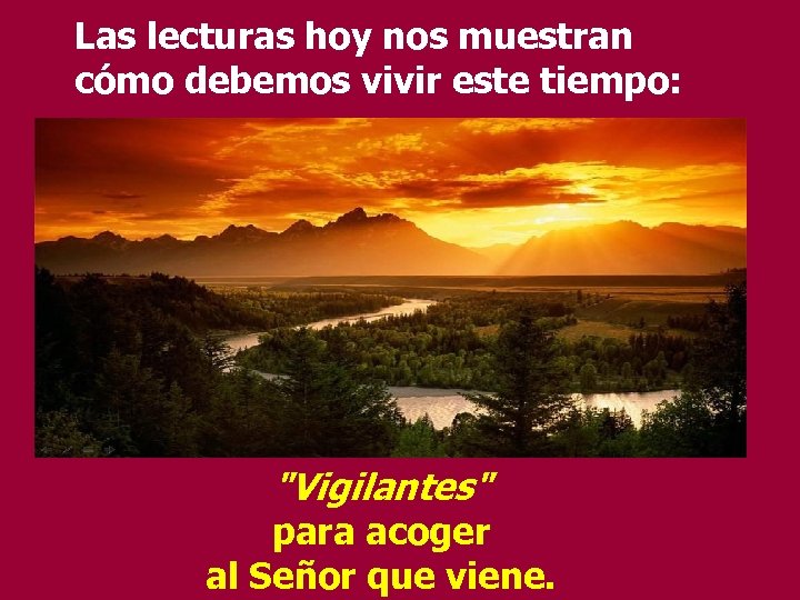 Las lecturas hoy nos muestran cómo debemos vivir este tiempo: 