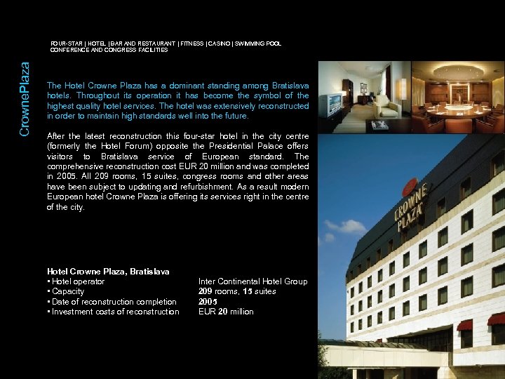 Crowne. Plaza FOUR-STAR | HOTEL | BAR AND RESTAURANT | FITNESS | CASINO |