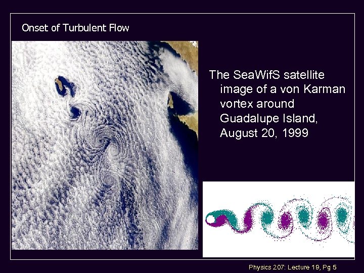 Onset of Turbulent Flow The Sea. Wif. S satellite image of a von Karman