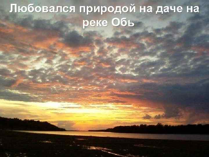 Любовался природой на даче на реке Обь 