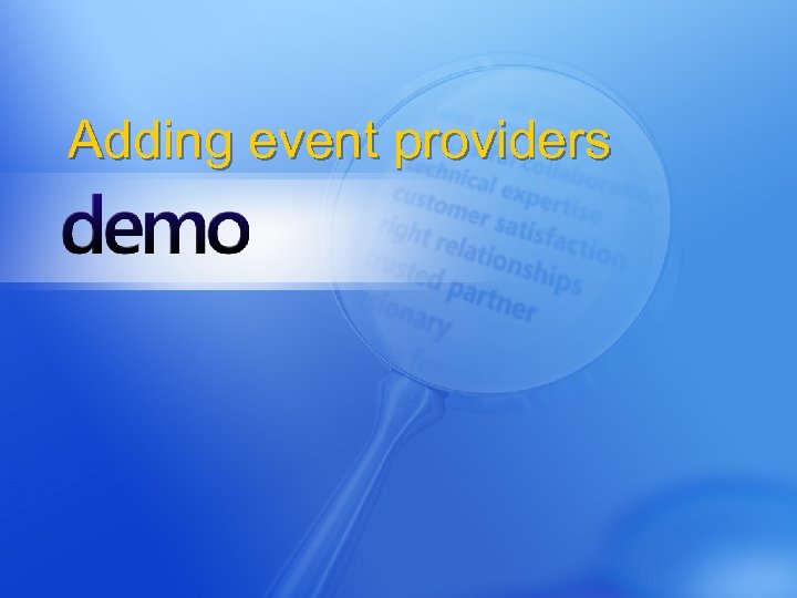 Adding event providers 