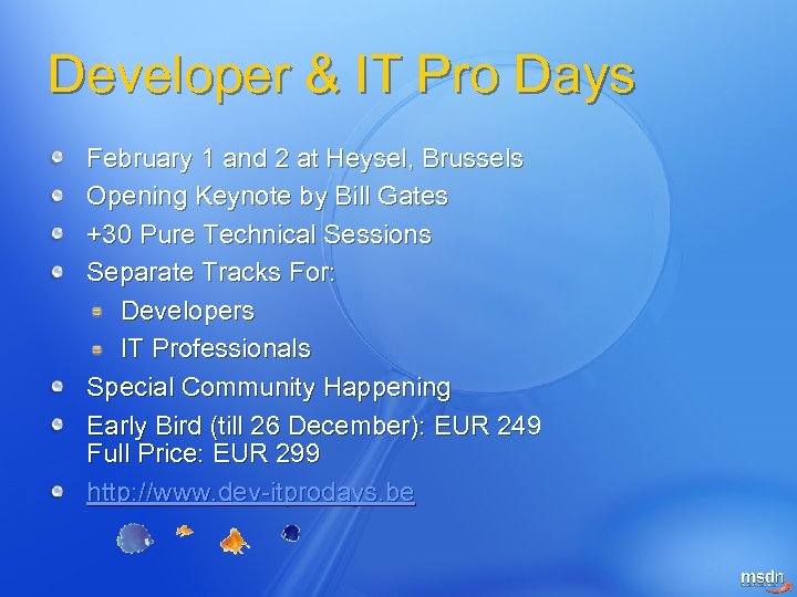 Developer & IT Pro Days February 1 and 2 at Heysel, Brussels Opening Keynote